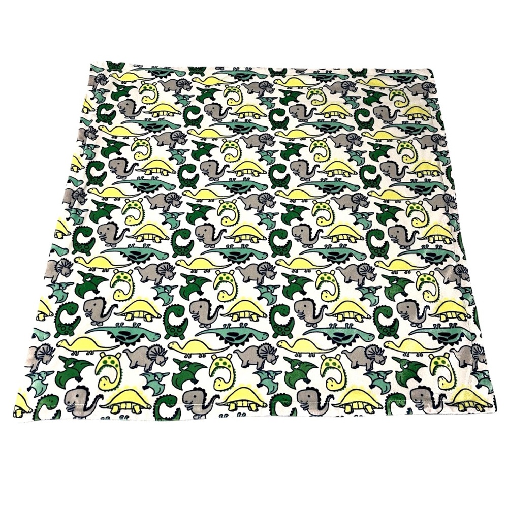 Cutie Pie Baby Blanket Dinosaurs T Rex Green 30” X 30” Soft Boa Lovey Snuggle VG